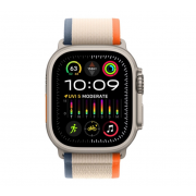 Apple Watch Ultra 2 49mm Titanium Case with Orange/Beige Trail Loop