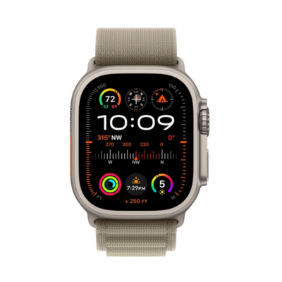 Apple Watch Ultra 2 49mm Titanium Case with Olive Alpine Loop