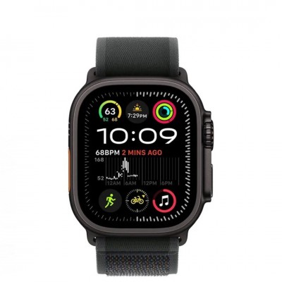 Apple Watch Ultra 2 49mm Black Titanium Case with Black Trail Loop