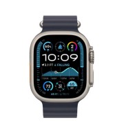 Apple Watch Ultra 2 49mm Natural Titanium Case with Navy Ocean Band