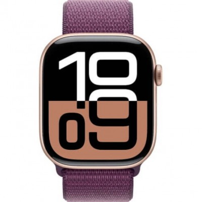 Apple Watch Series 10 42mm Aluminum Black with Plum Sport Loop