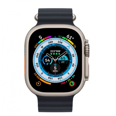 Apple Watch Ultra 49mm Titanium Case with Midnight Ocean Band (MQFK3)