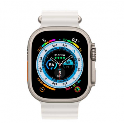 Apple Watch Ultra 49mm Titanium Case with White Ocean Band (MNHF3)