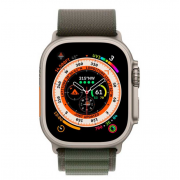 Apple Watch Ultra 49mm Titanium Case with Green Alpine Loop (MNHJ3)