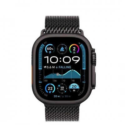 Apple Watch Ultra 2 49mm Black Titanium Case with Black Milanese Loop
