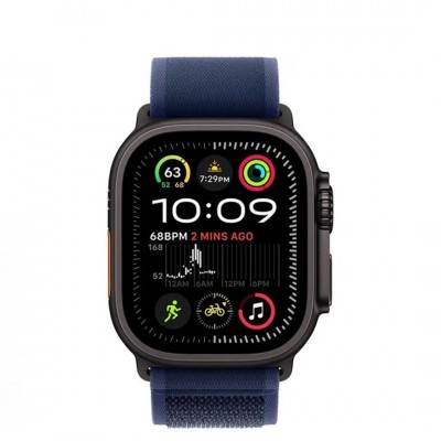 Apple Watch Ultra 2 49mm Black Titanium Case with Blue Trail Loop