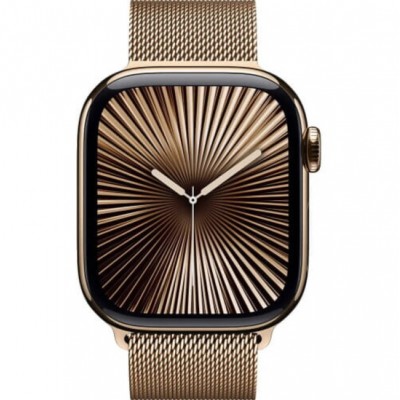 Apple Watch Series 10 46mm Gold Titanium Case with Gold Milanese Loop